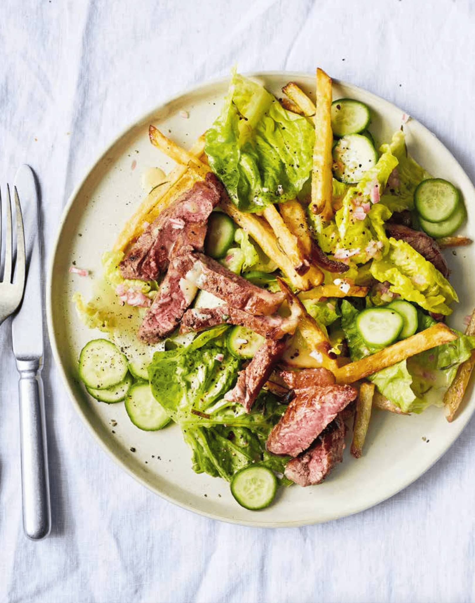 Steak-frites Salat